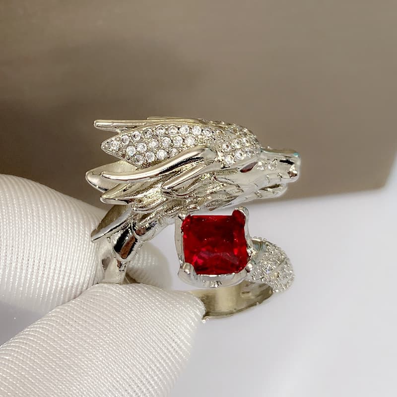 Anillo geométrico con diamantes y apertura ajustable