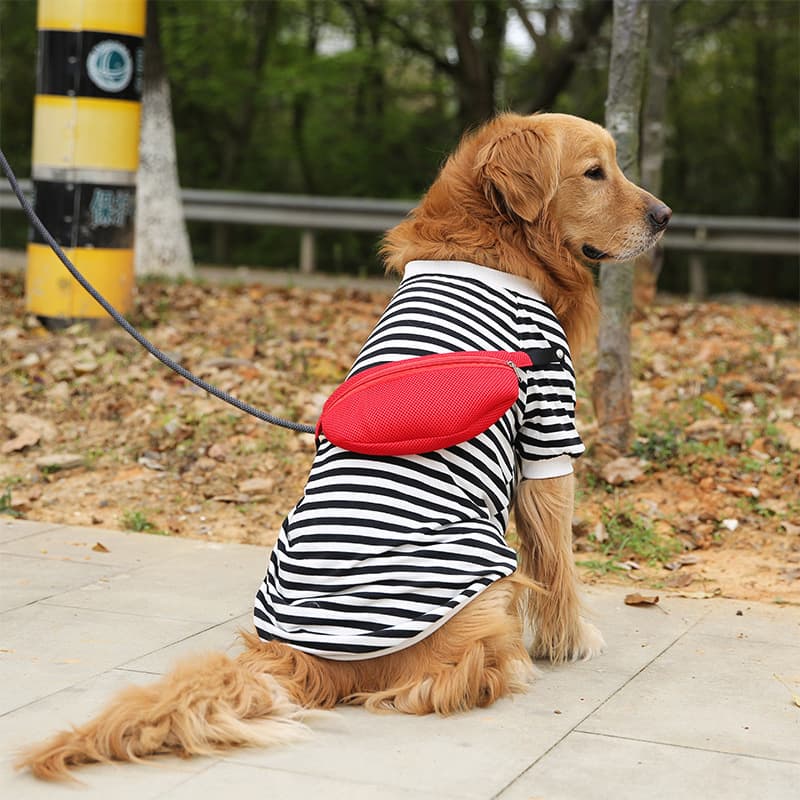 Chaleco rayado de otoño e invierno para perro grande