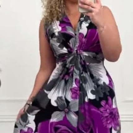 Vestido largo floral sin mangas