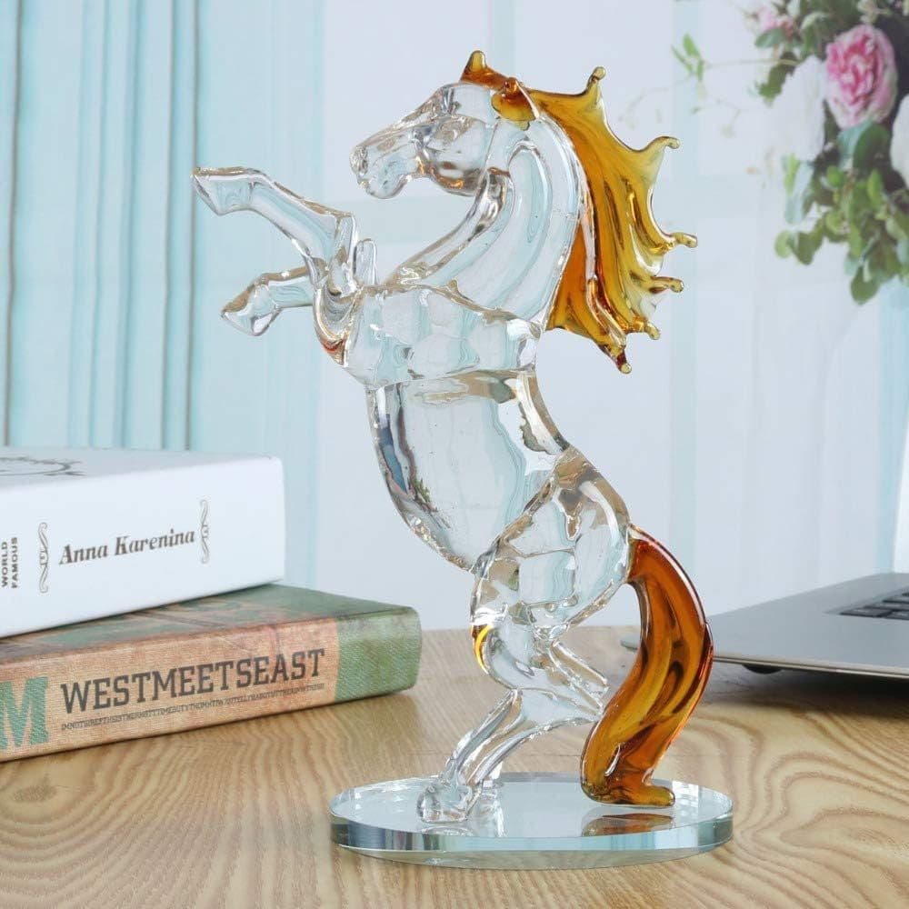 Estatua de caballo en cristal para decoración
