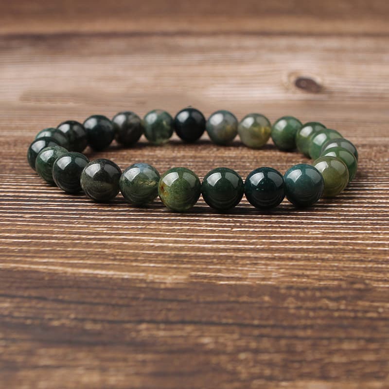 Pulsera de ágata con hierba acuática natural