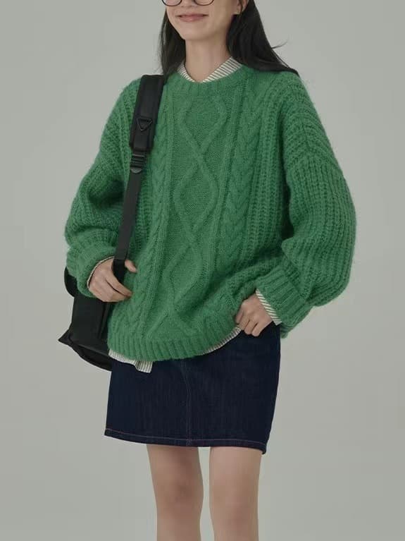 Jersey holgado suave estilo relajado para mujer