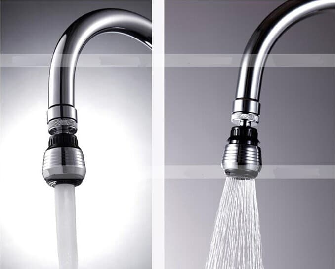 Aireador universal para grifo con ahorro de agua y rociado 360 grados