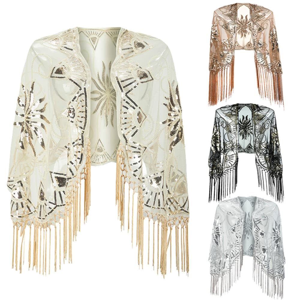 Vestido corto de malla estilo Gatsby para fiesta
