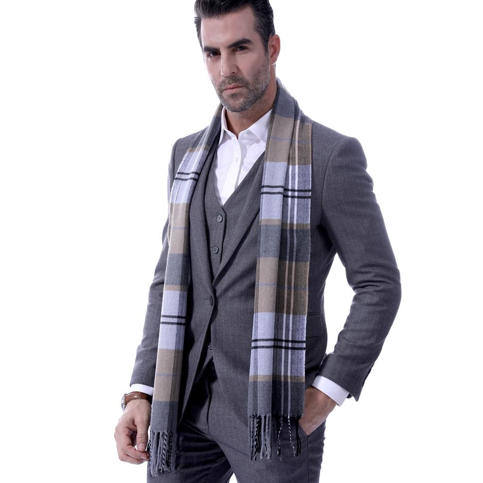 Bufanda extra larga de cachemir sintético para hombre