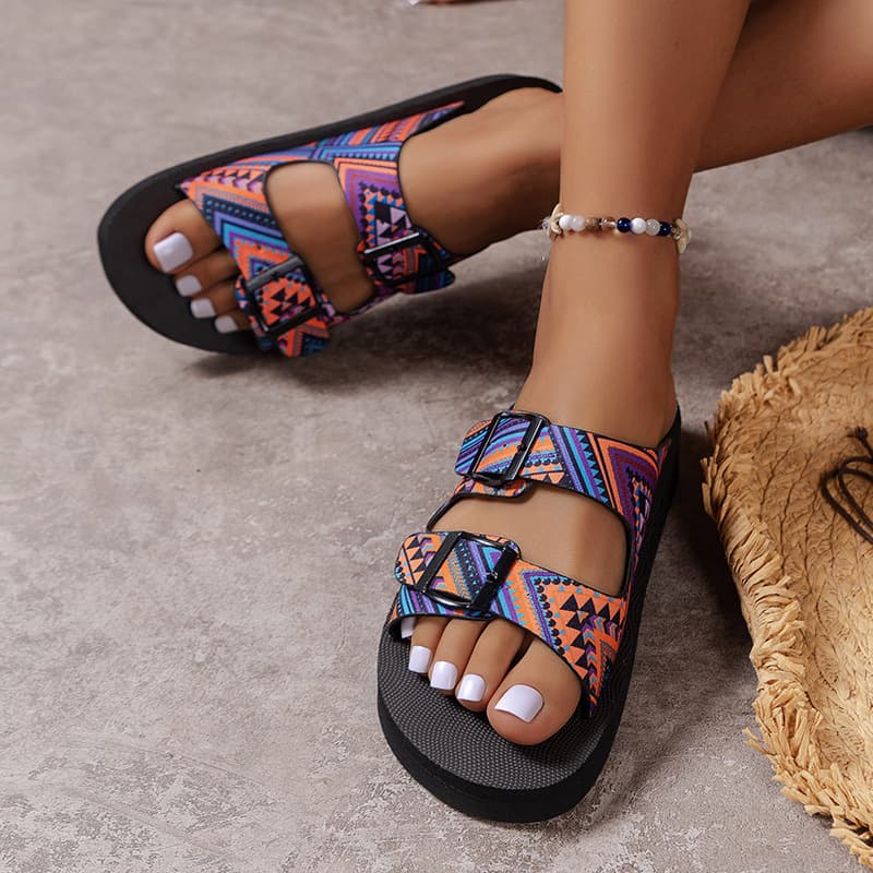 Sandalias de plataforma con velcro para mujer