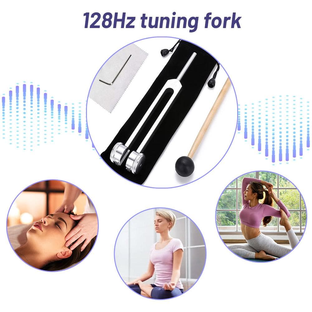 Juego de diapasón 128 Hz para terapia de sonido y sanación