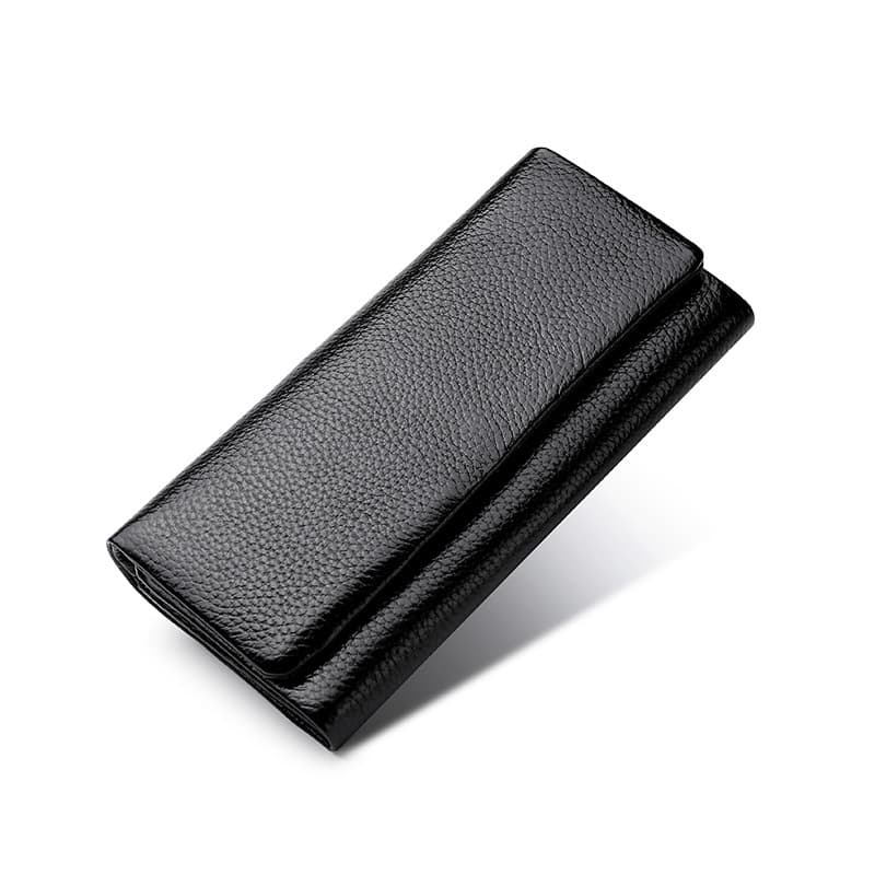 Cartera de cuero texturizado para mujer