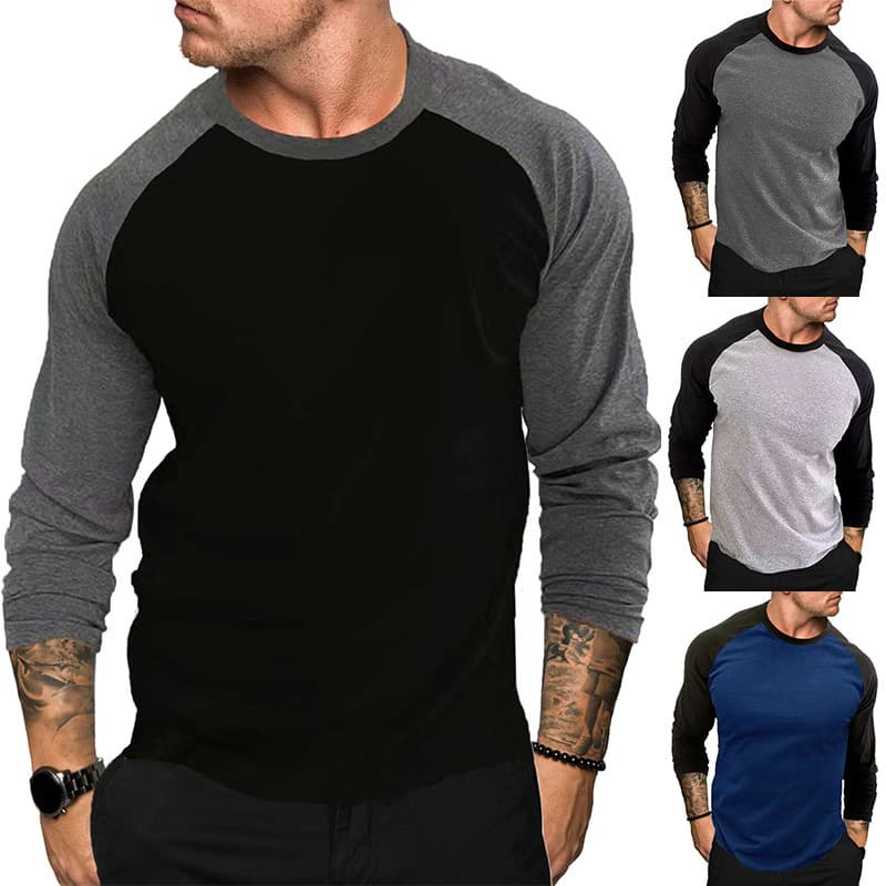 Camiseta de manga larga suelta y transpirable hombre