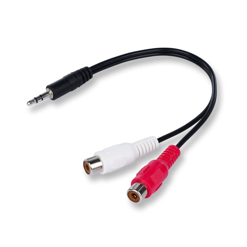Cable de audio 3.5 mm a 2 conectores RCA hembra