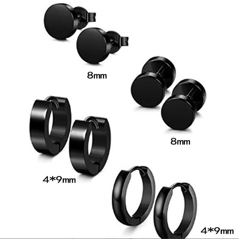 Pendientes de tuerca de acero inoxidable