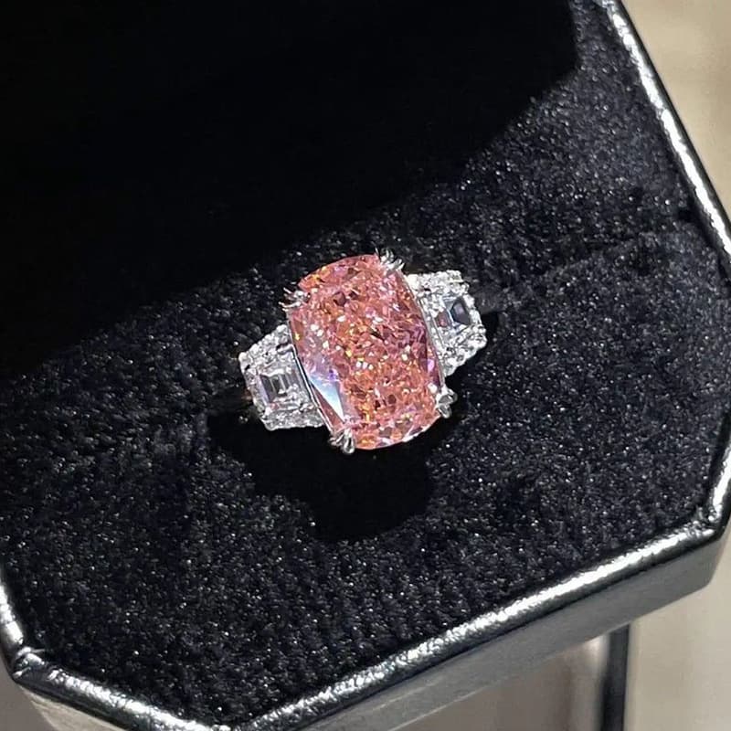 Anillo mujer con diamantes simulados corte flor de hielo