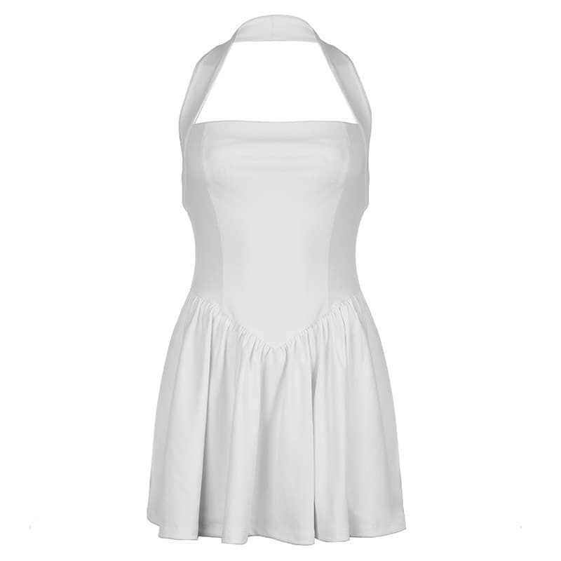 Vestido de color sólido armonioso sin espalda