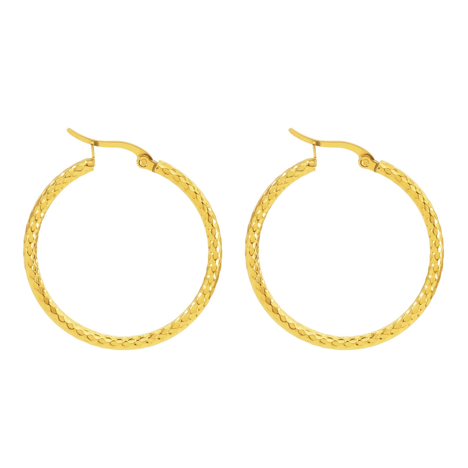Aretes anillo redondo chapados en oro 18K, diseño sofisticado
