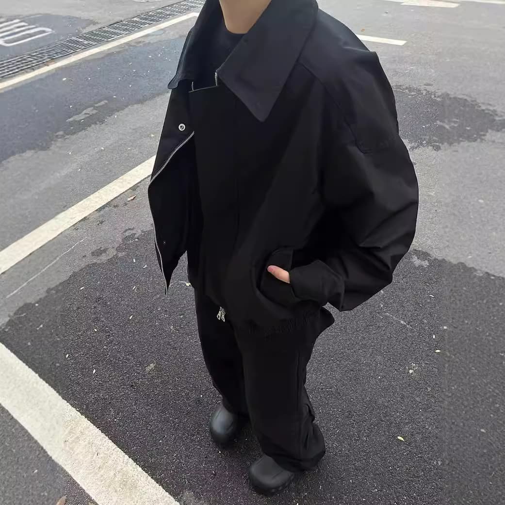 Chaqueta estilo americano de solapa ancha protegida