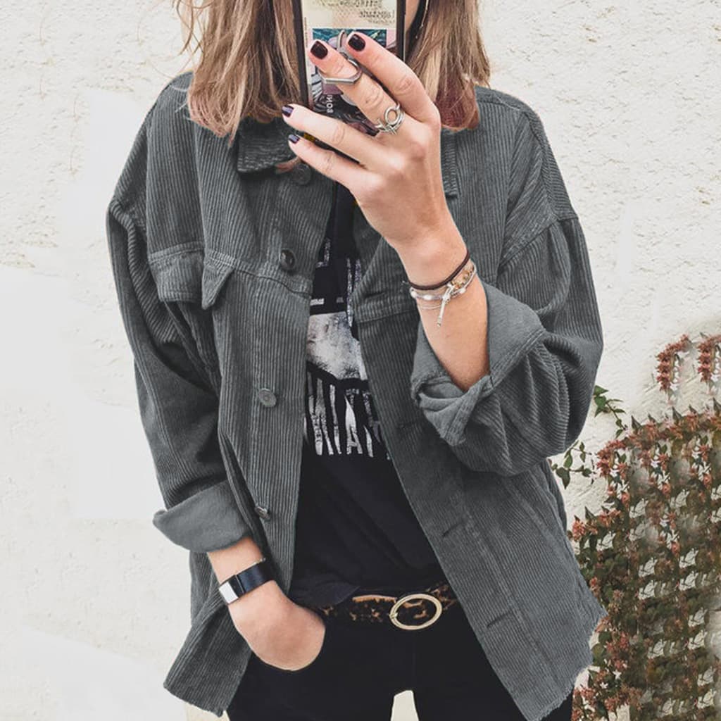 Cardigan mujer corduroy botones rayas