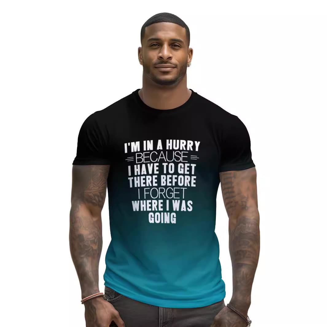 Camiseta de hombre con estampado 3D holgada