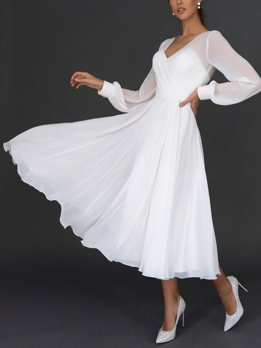 Vestido largo de chifón sin mangas para primavera
