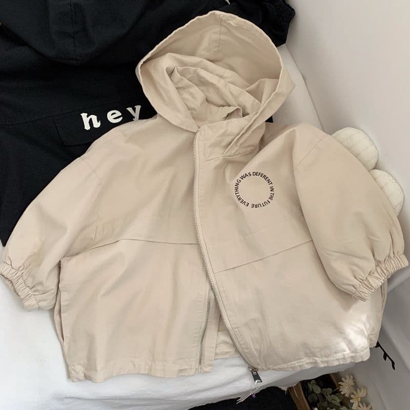 Anorak infantil estilo japonés unisex con letras
