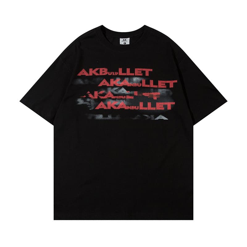Camiseta hombre impresión letras manga corta casual