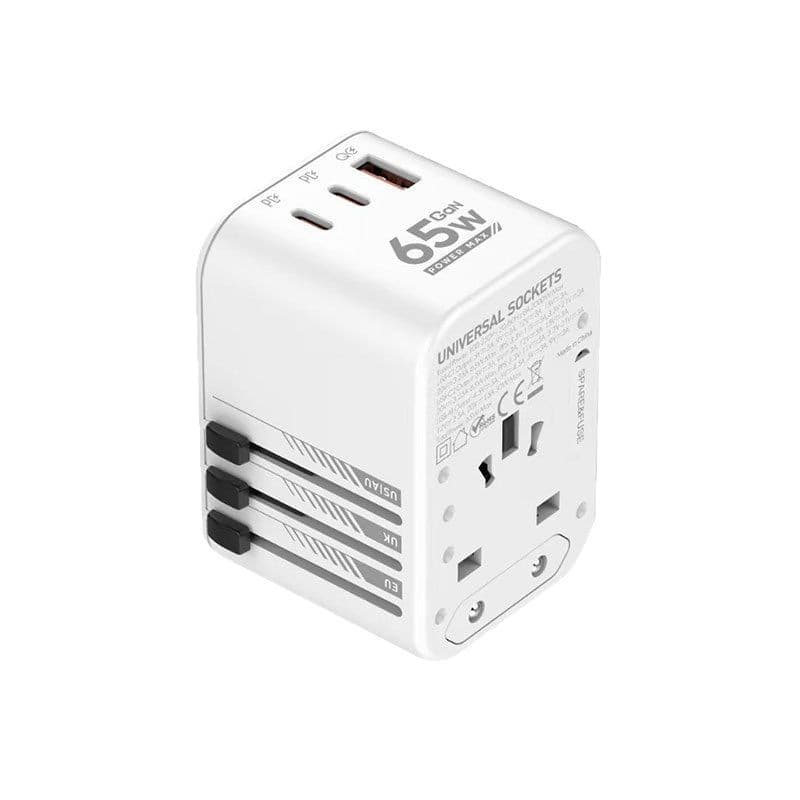 Cargador rápido 65W USB-C con adaptador de viaje