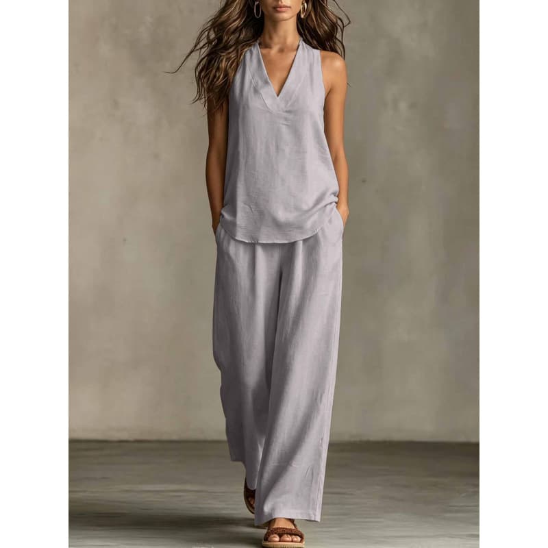 Conjunto casual para mujer en telas naturales