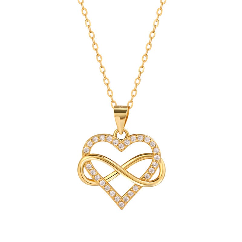 Collar corazón infinito amor acero titanio
