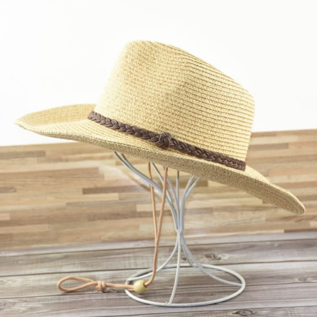 Sombrero de paja plegable ala grande hombre