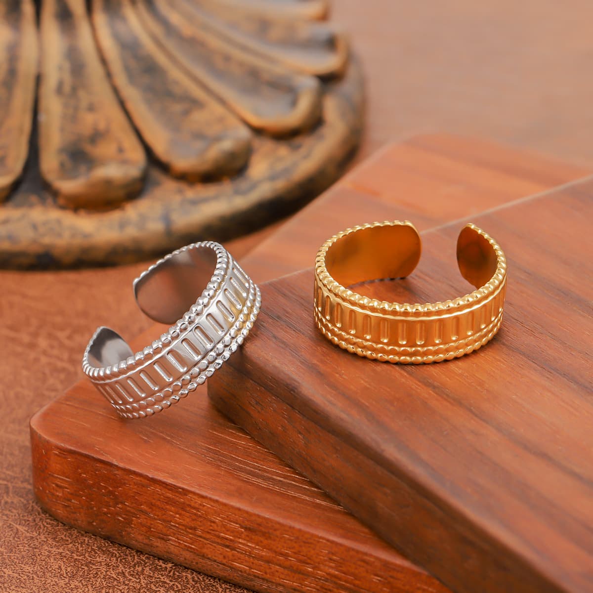 Anillo de cremallera de acero inoxidable estilo hip-hop