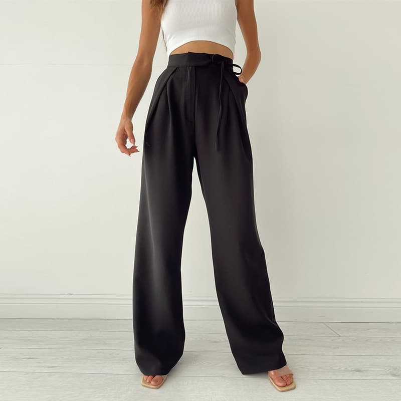 Pantalones deportivos de cintura alta y pierna ancha