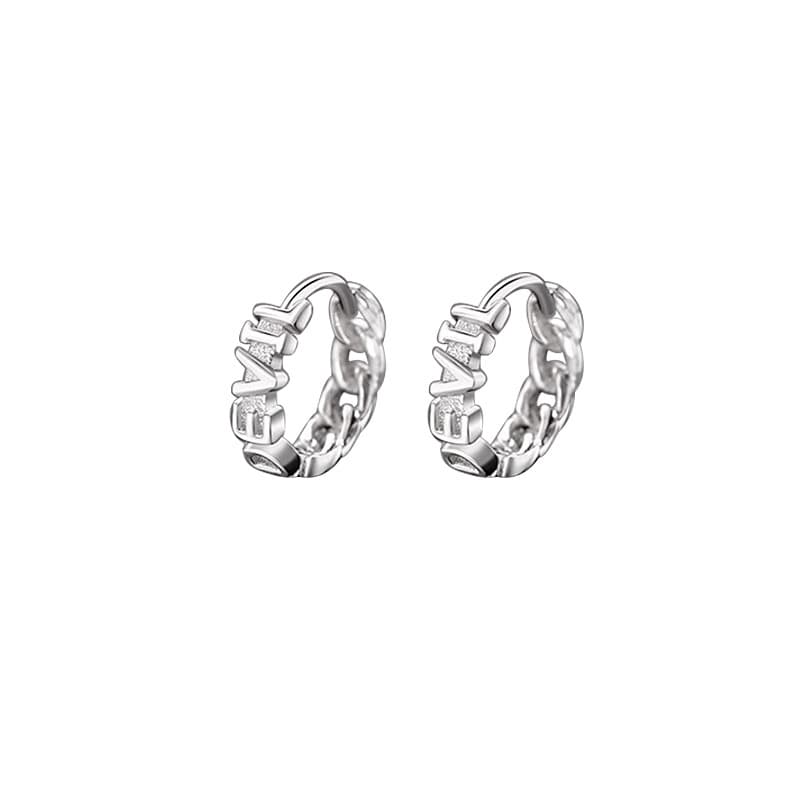 Aretes de plata con cadena estilo diablo para hombre