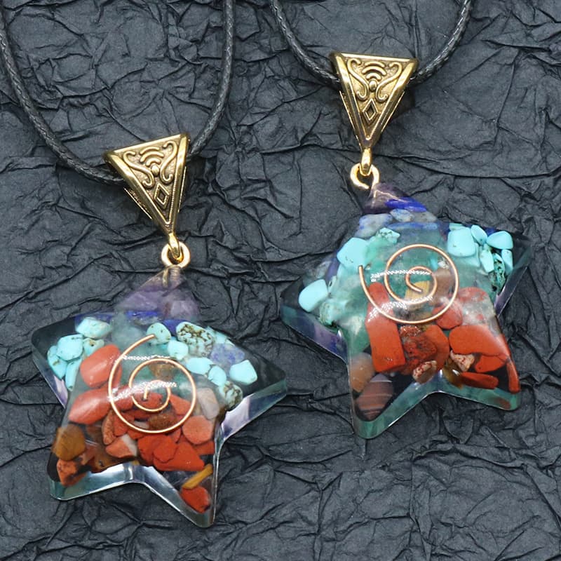 Colgante de cristal chakra con piedra natural meditación