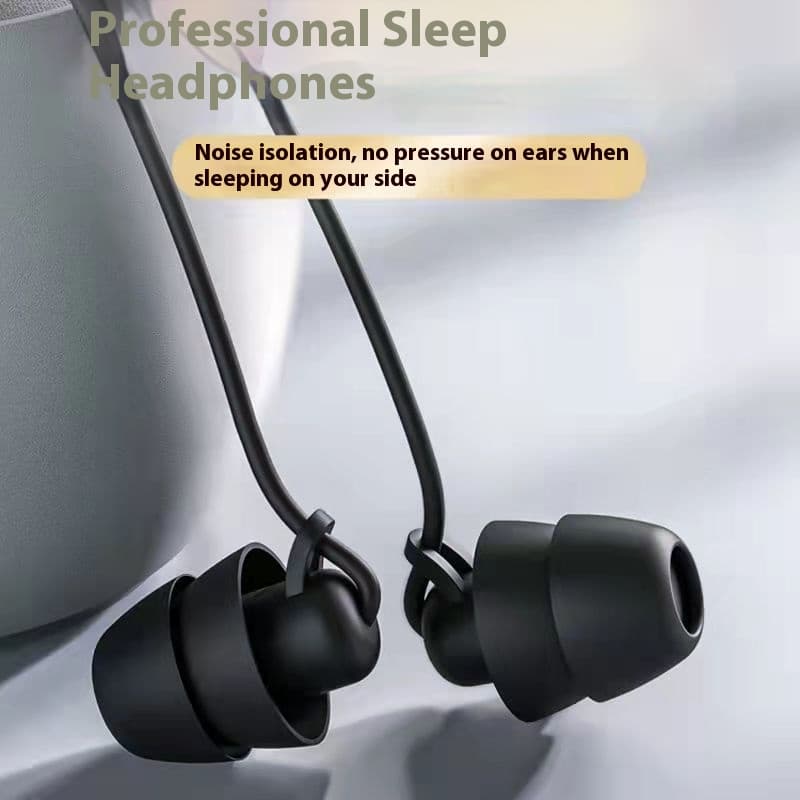 Audífonos con cable para dormir, silicona suave