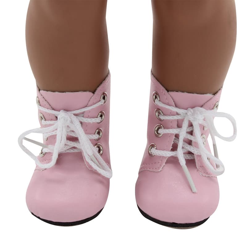 Botas con cordones piel PU para muñecas 18 pulgadas