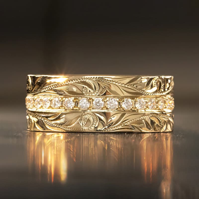 Anillo de moda con diseño de trigo