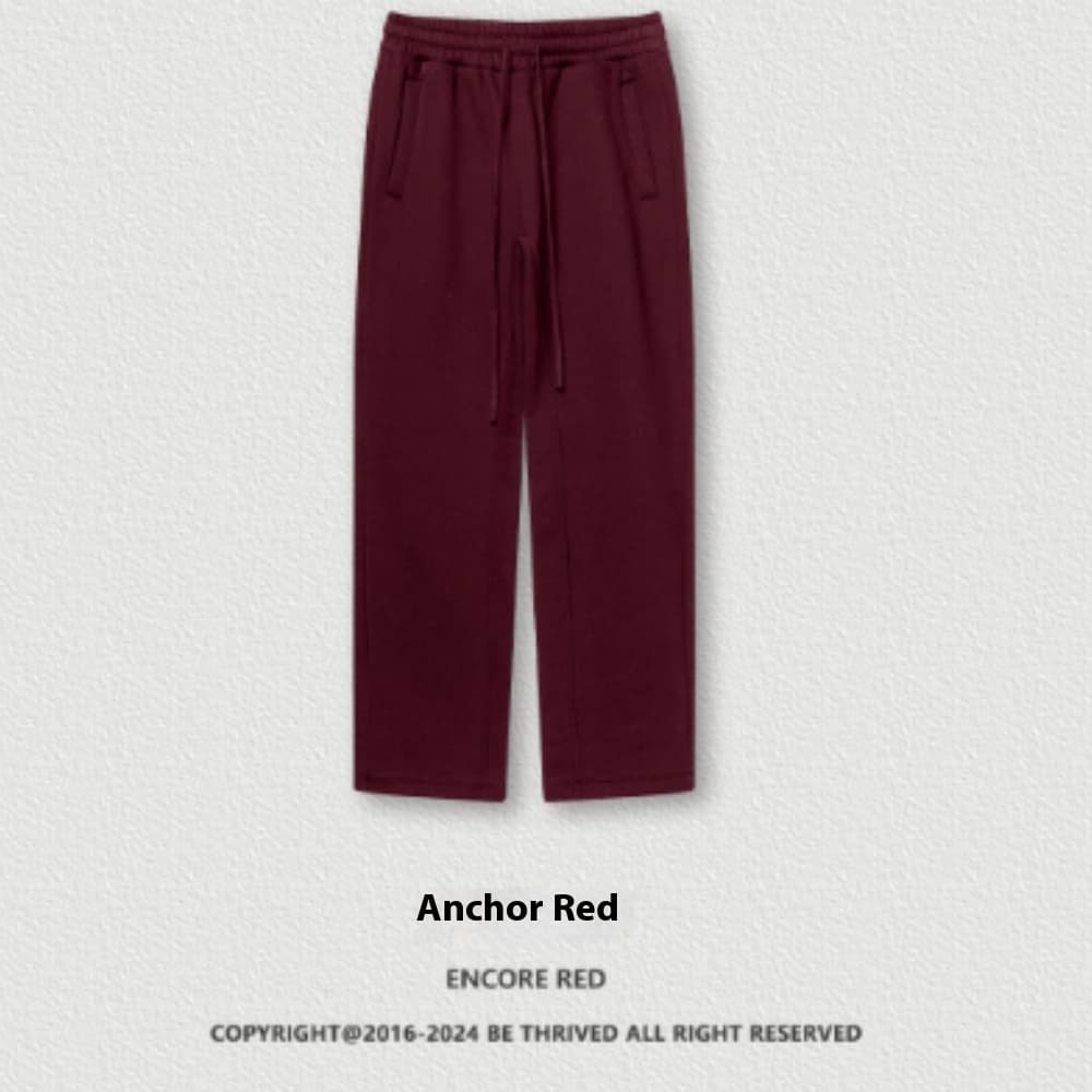 Pantalón deportivo suelto de color liso con felpa gruesa