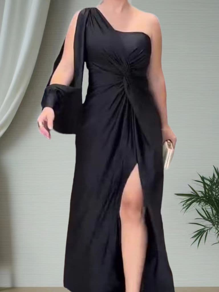Vestido sin mangas de cintura plisada con detalles patchwork