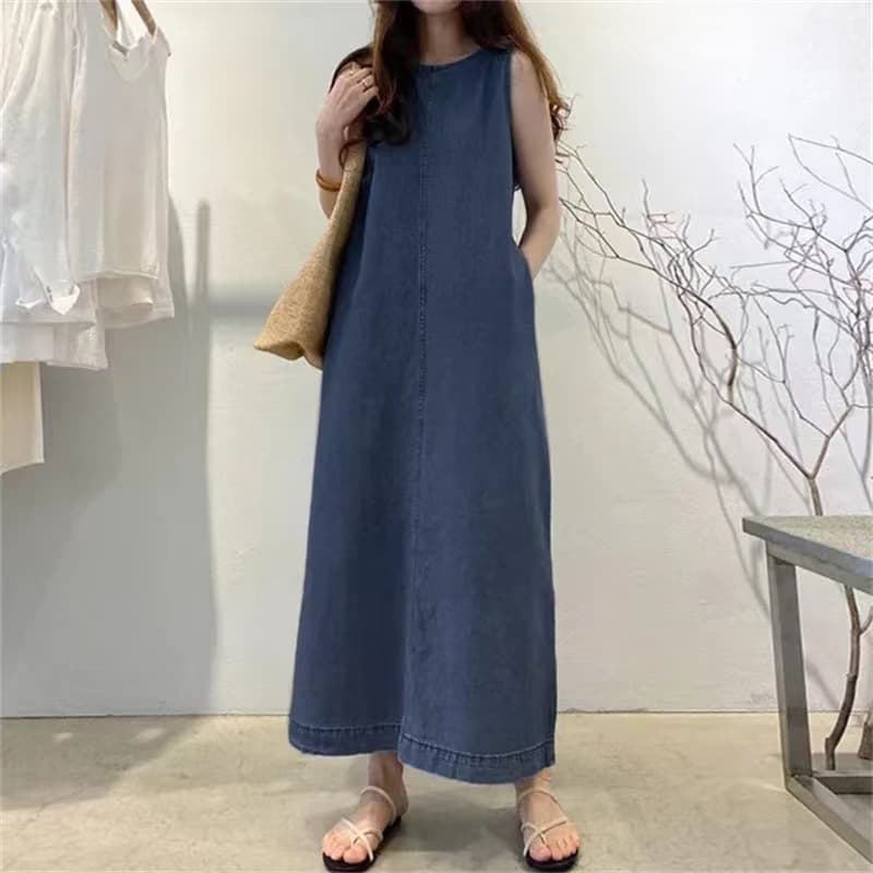 Vestido sin mangas de mezclilla