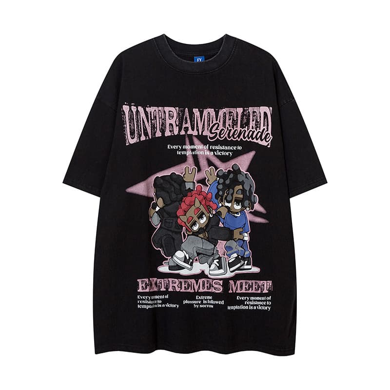 Playera algodón con estrella caricatura hombre