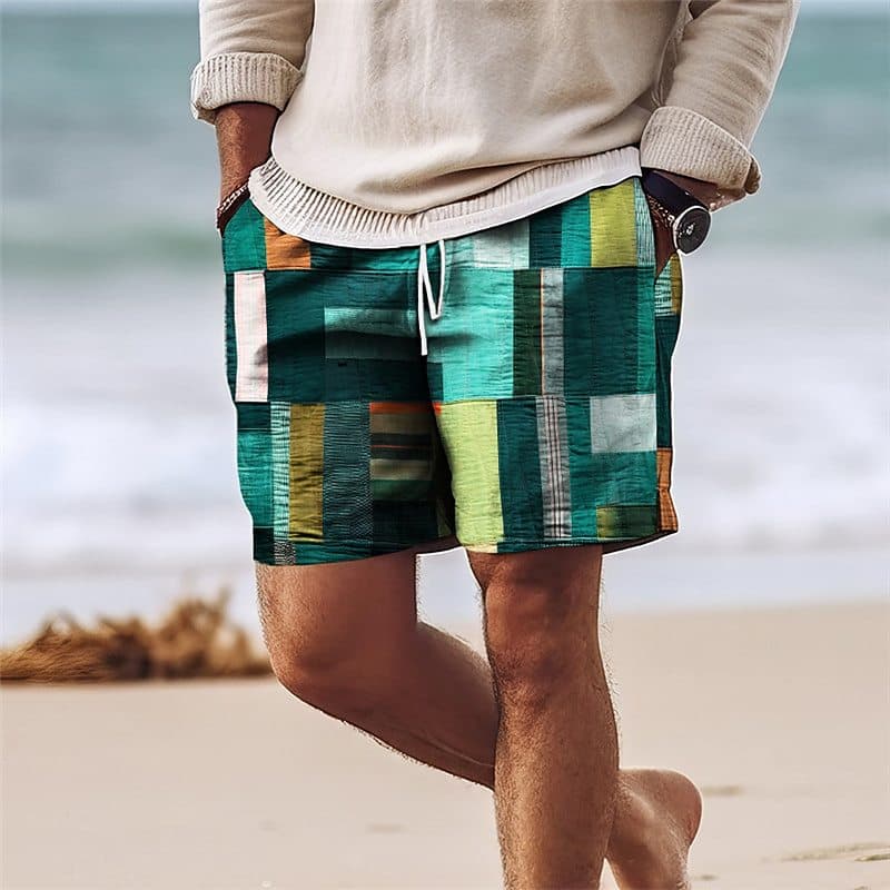 Pantalones cortos de playa con estampado y cordón