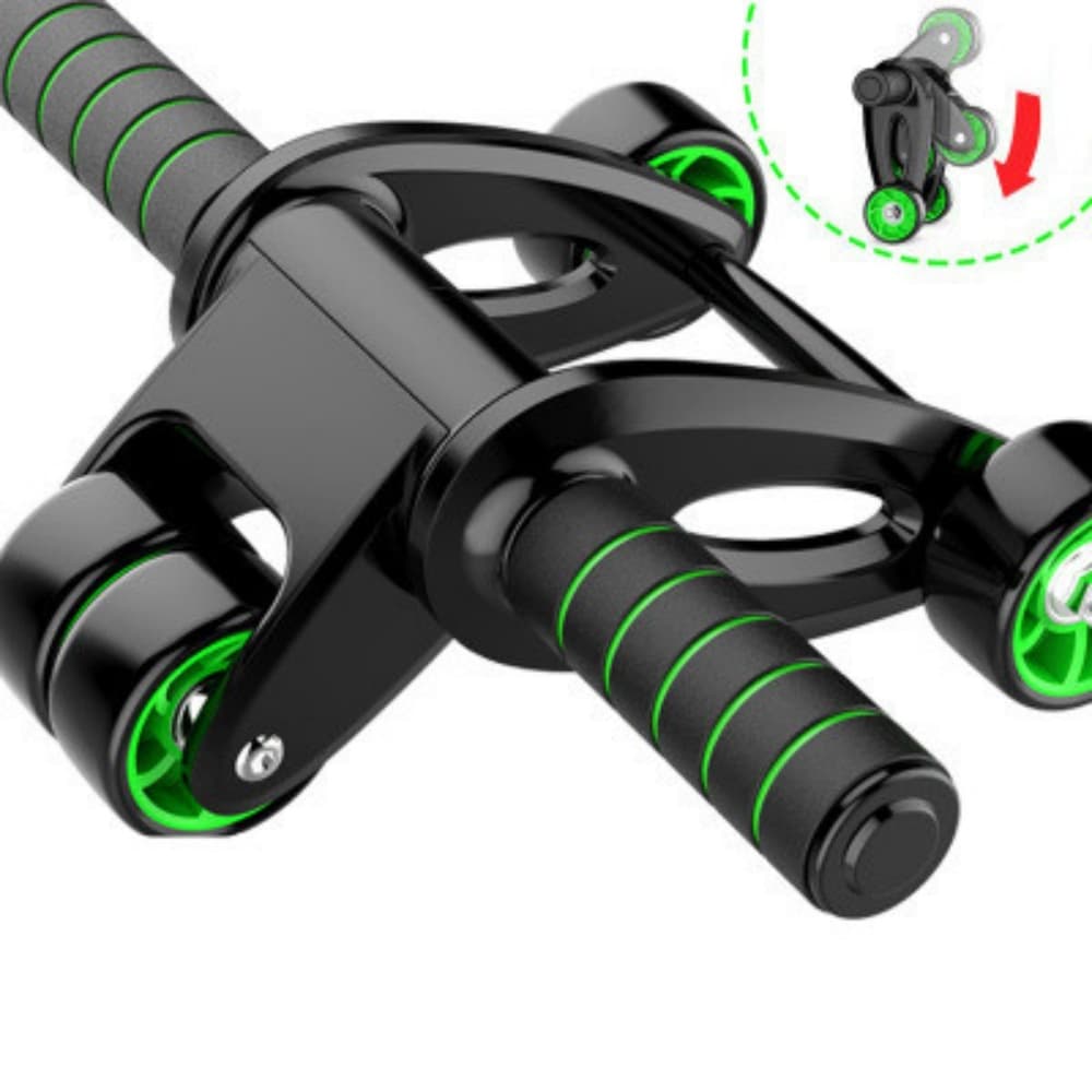 Rueda abdominal plegable con almohadilla y cuerda elástica