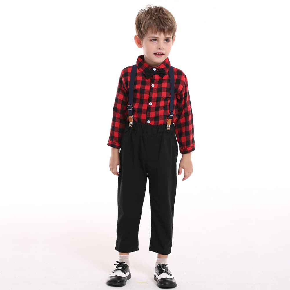 Conjunto de camisa y pantalón a cuadros