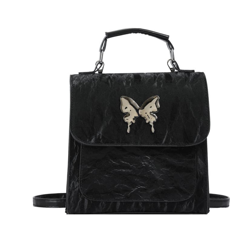 Bolsa de mano pequeña cuadrada con diseño de mariposa