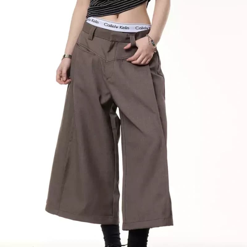 Shorts casuales retro de talle alto y corte suelto