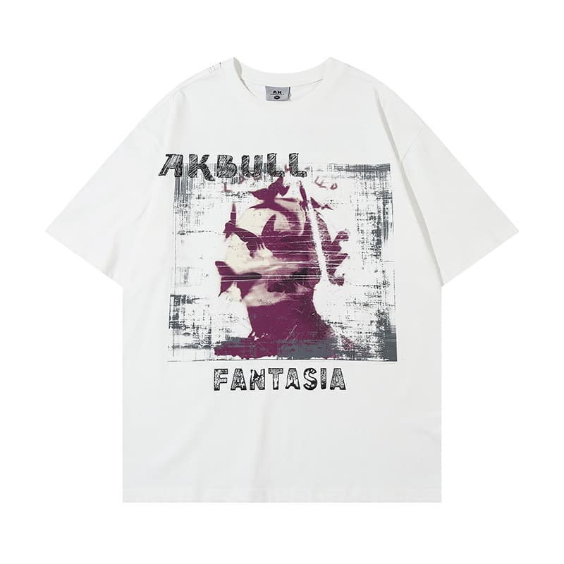 Playera holgada con estampa abstracta para hombre