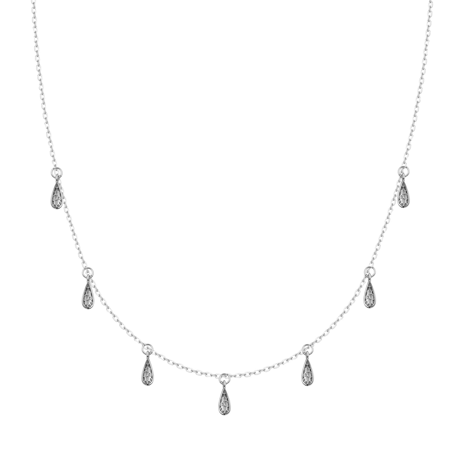 Collar de plata con gota y borla