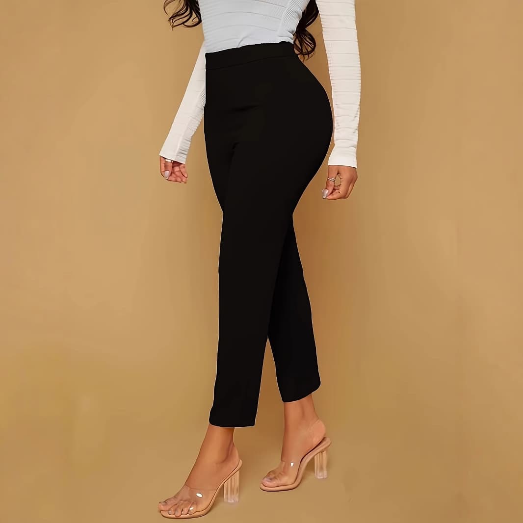 Pantalón casual slim de cintura alta
