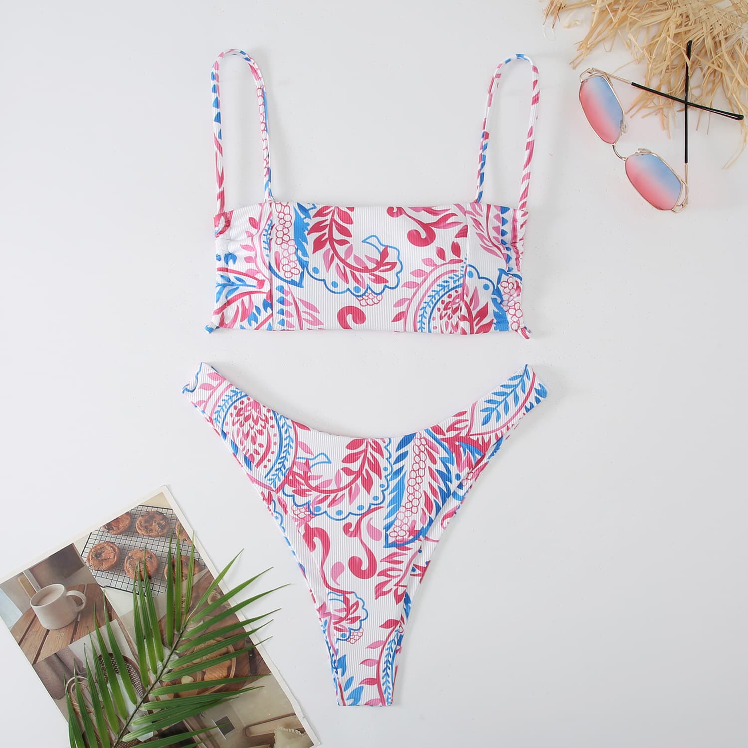 Traje de baño estampado bipartido