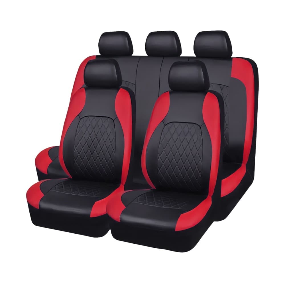 Funda de asiento auto 5 asientos, patrón diamante acolchado