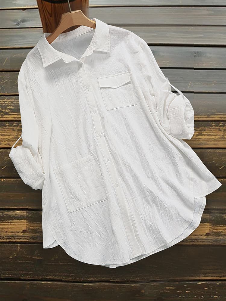 Playera suelta manga larga con botones